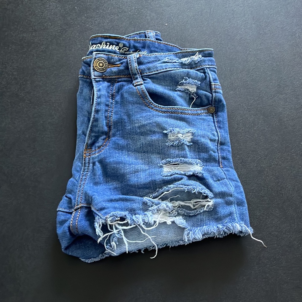 Machine Distressed Jean Shorts - Picture 3 of 3